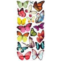 1 Sheet of Stickers Multi-Colored Butterflies